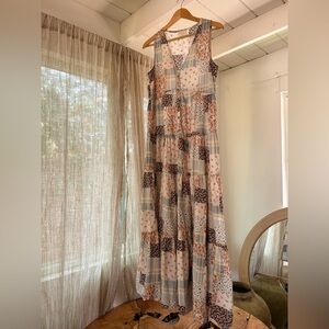 Sezane patchwork maxi dress